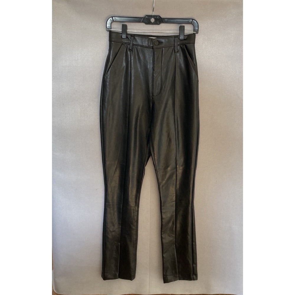 Abercrombie Skinny Ultra High Rise Pants Sz 27 - 4  Vegan Leather Split Hem